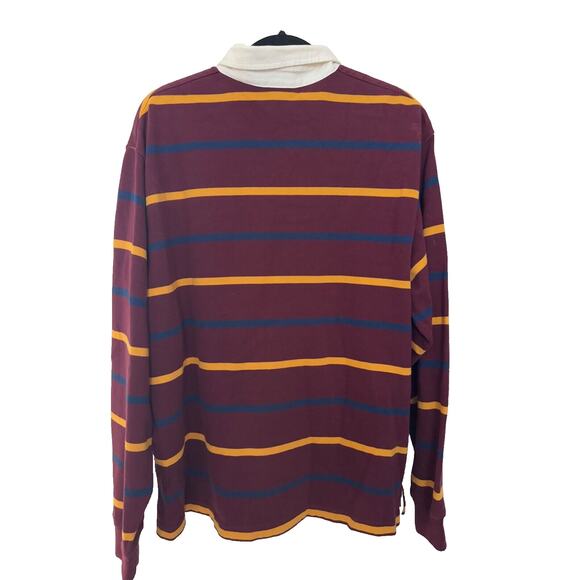 Vintage Walt Disney World Long Sleeve Polo Rugby Style Shirt Men's Large Maroon - Picture 7 of 7